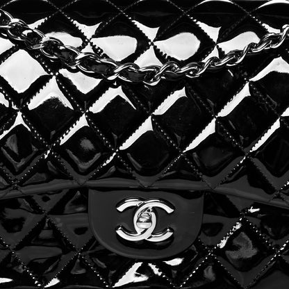 Chanel Patent Quilted Jumbo Double Flap Black 8 of 10