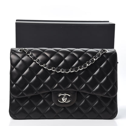 Chanel Lambskin Quilted Jumbo Double Flap Black 10 of 10