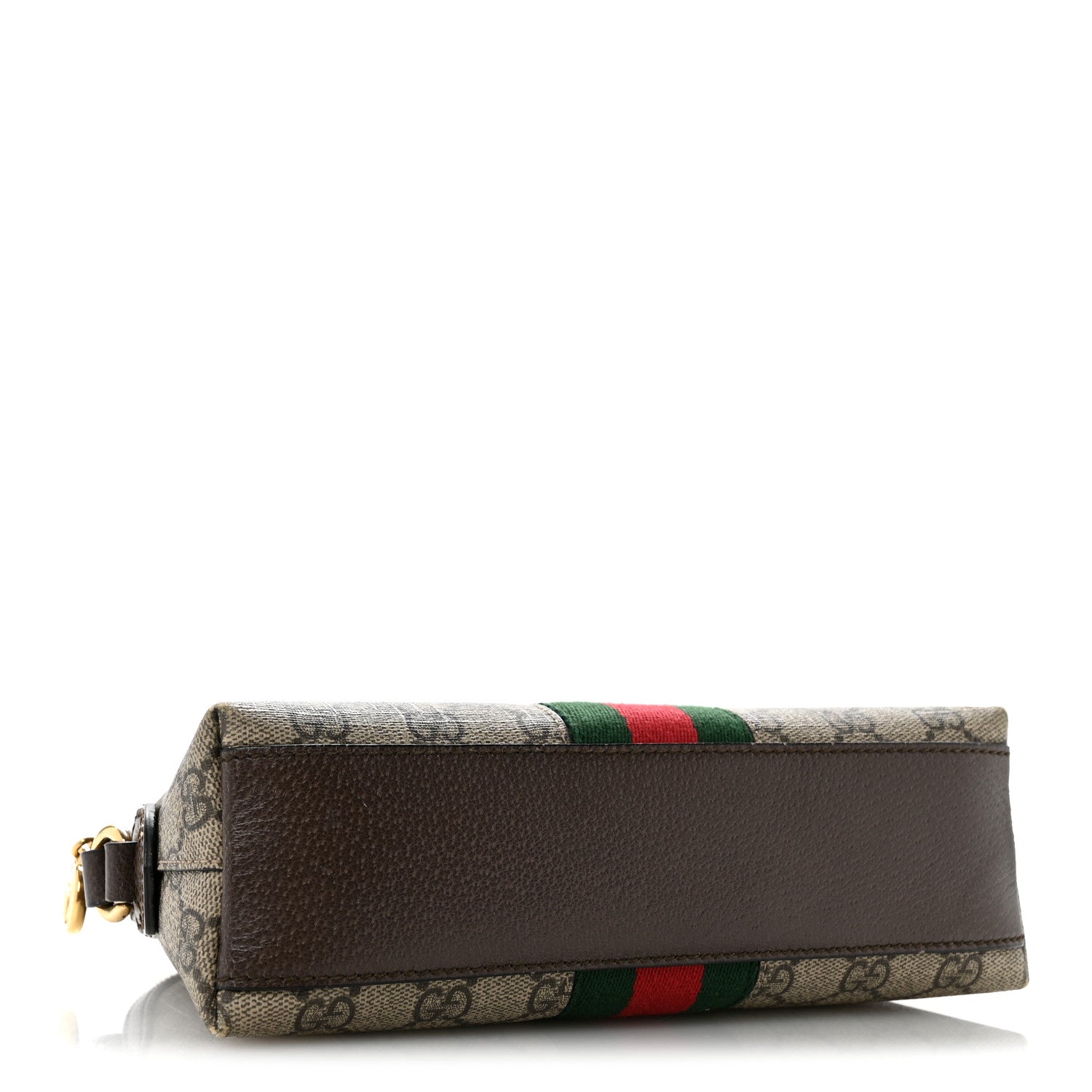 Gucci GG Supreme Monogram Textured Dollar Calfskin Web Small Ophidia Dome Shoulder Bag Beige Ebony New Acero 4 of 12