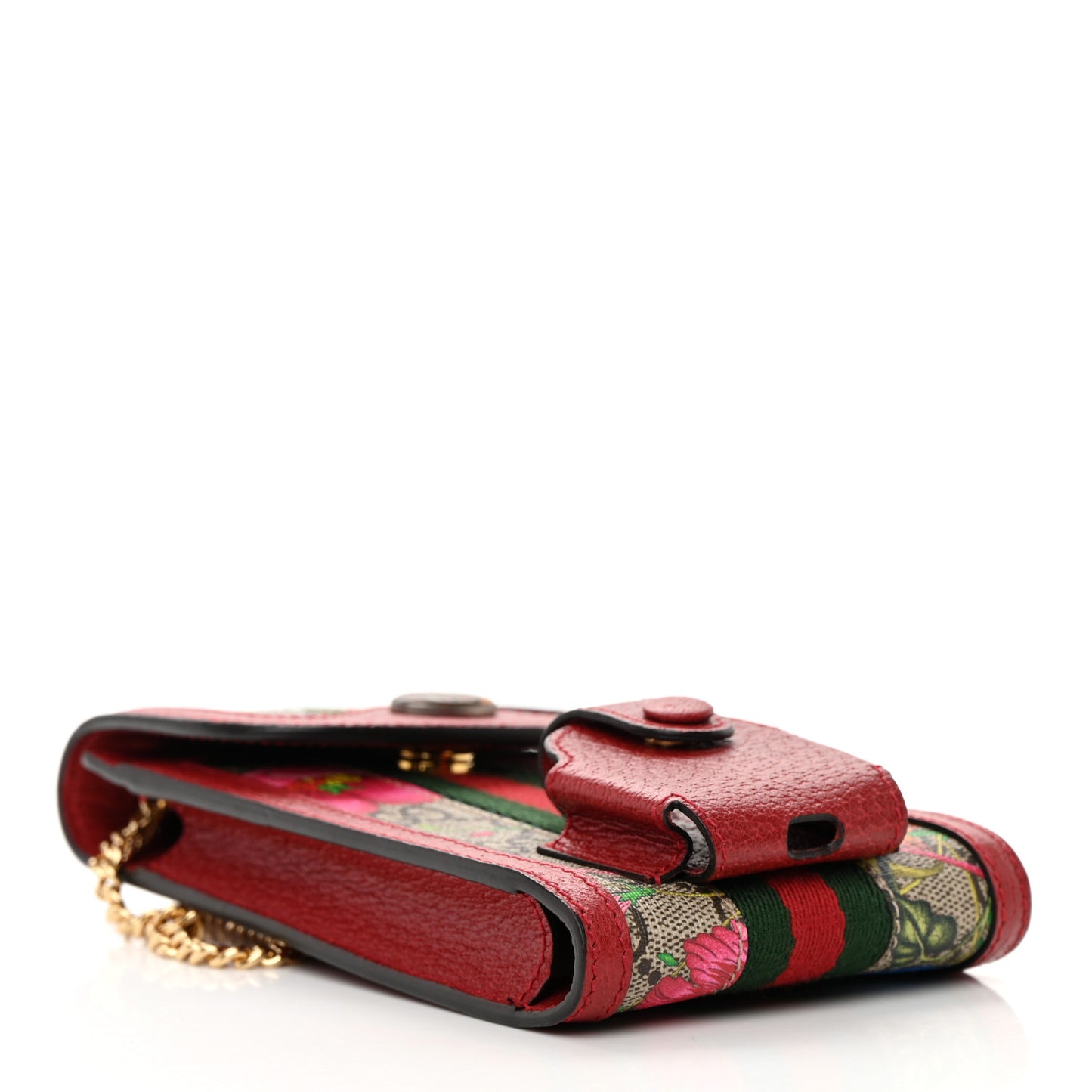 GG Supreme Monogram Flora Ophidia Phone Case Crossbody Red