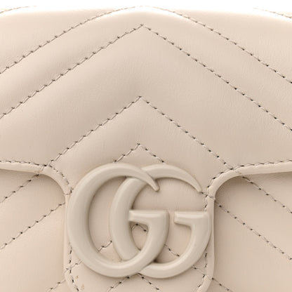Gucci Calfskin Matelasse Monochrome GG Marmont Chain Belt Bag Mystic White 8 of 11