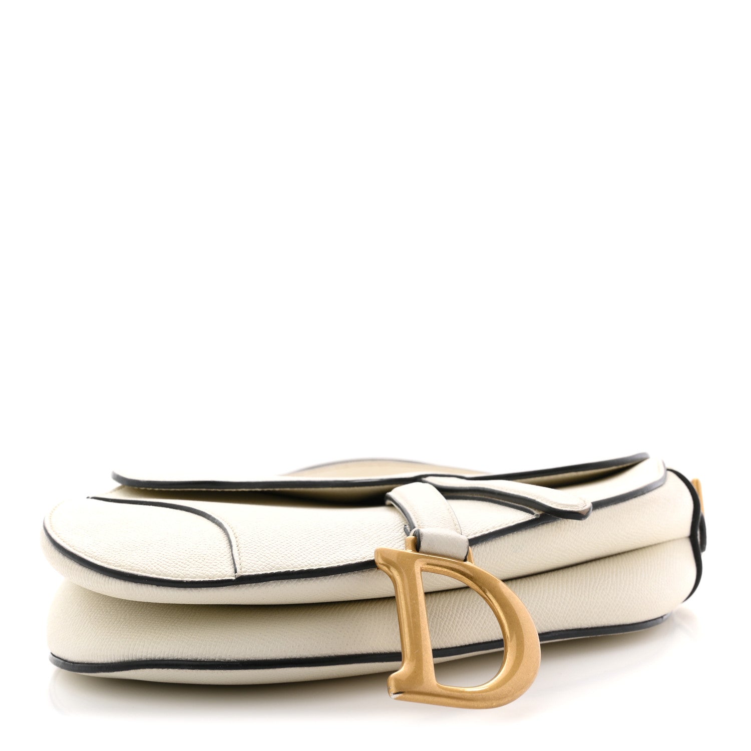 Christian Dior Grained Calfskin Saddle Bag With Strap Latte 4 of 13