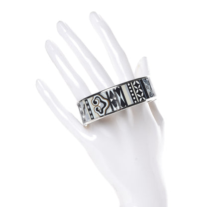 Hermes Enamel Printed Wide La Femme Aux Semelles de Vent Bracelet 65 2 of 5