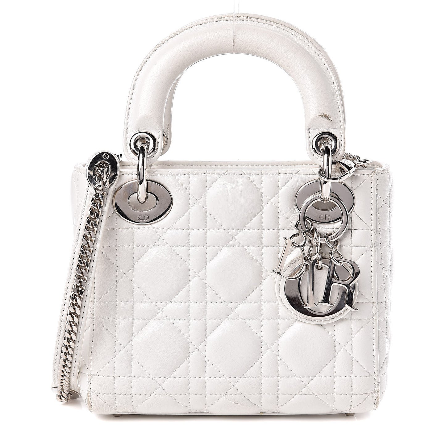 Lambskin Cannage Mini Lady Dior White
