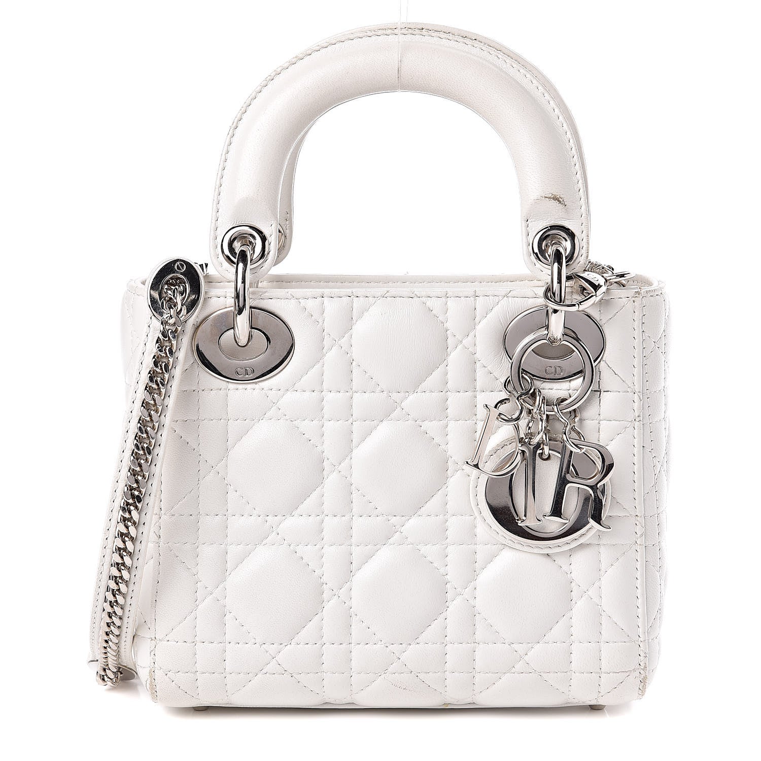 Christian Dior Lambskin Cannage Mini Lady Dior White 1 of 14