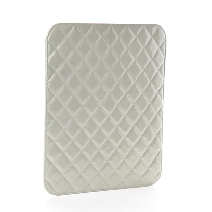Chanel Patent Quilted Brilliant iPad Case Grey 3 of 9