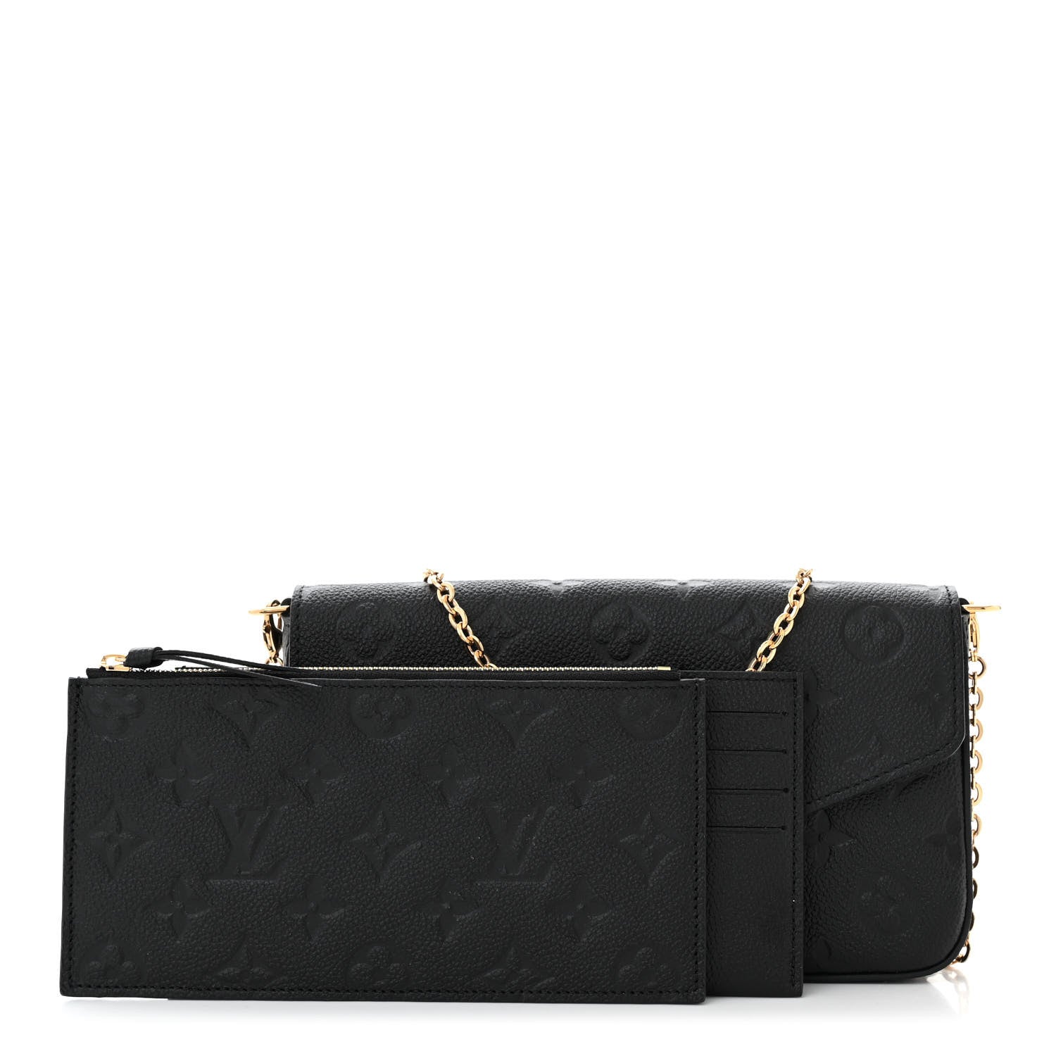 Louis Vuitton Empreinte Pochette Felicie Chain Wallet Black 3 of 11