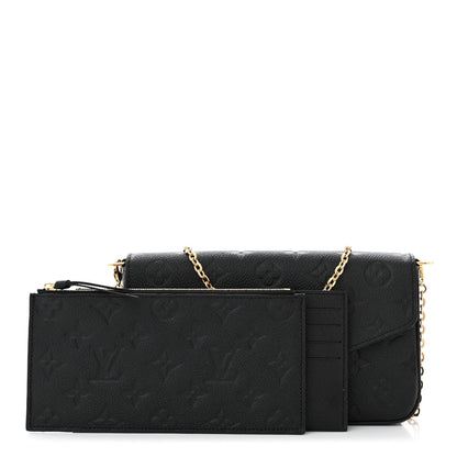 Louis Vuitton Empreinte Pochette Felicie Chain Wallet Black 3 of 11