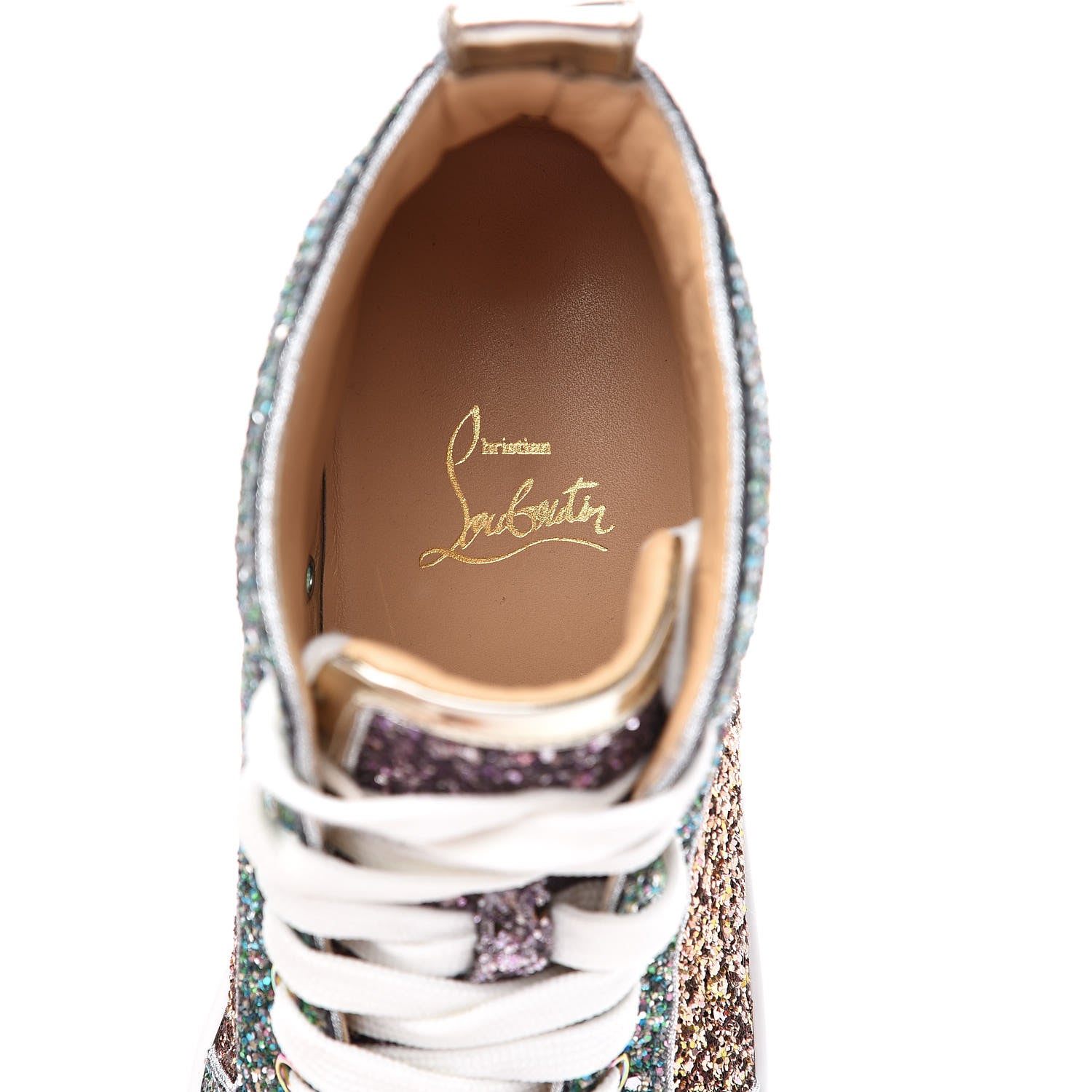 Christian Louboutin Bip Bip Glitter Womens Orlato Flat Sneakers 37.5 Multicolor 6 of 9