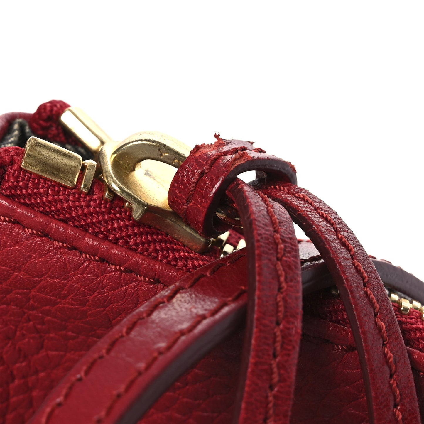 Signature Grain Calfskin Tassel Peyton Crossbody Clutch Bag Red