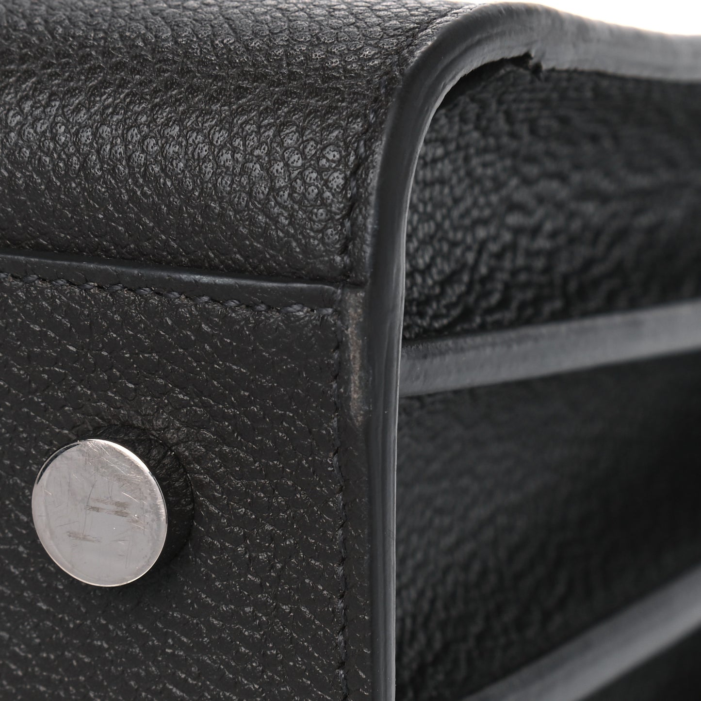Grained Calfskin Baby Sac De Jour Coal