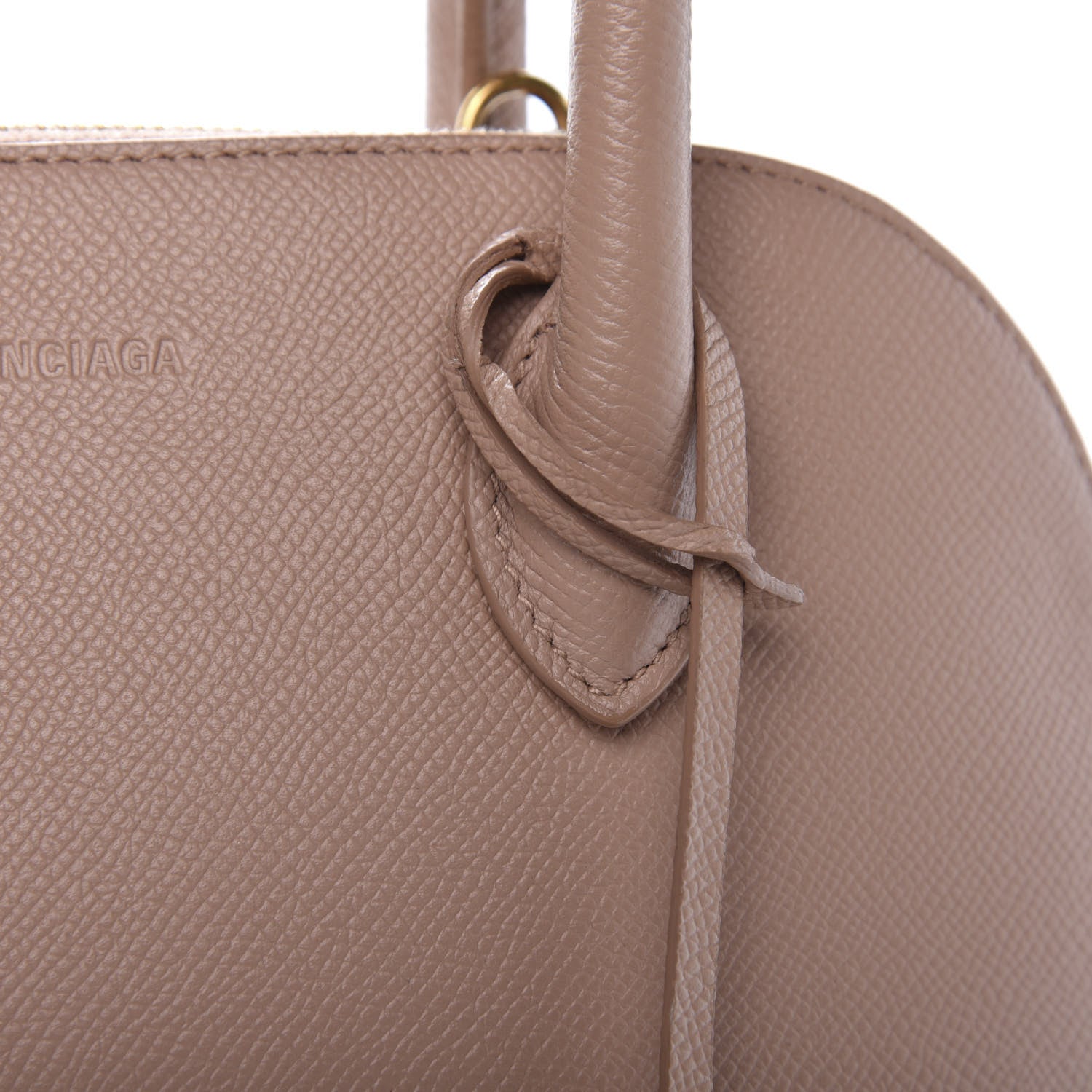 Balenciaga Signature Grained Calfskin Logo S Ville Top Handle Bag Nude Beige White 8 of 10