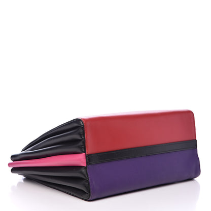 Prada City Calfskin Medium Colorblock Bibliothèque Tote Fuoco Viola Black 4 of 13