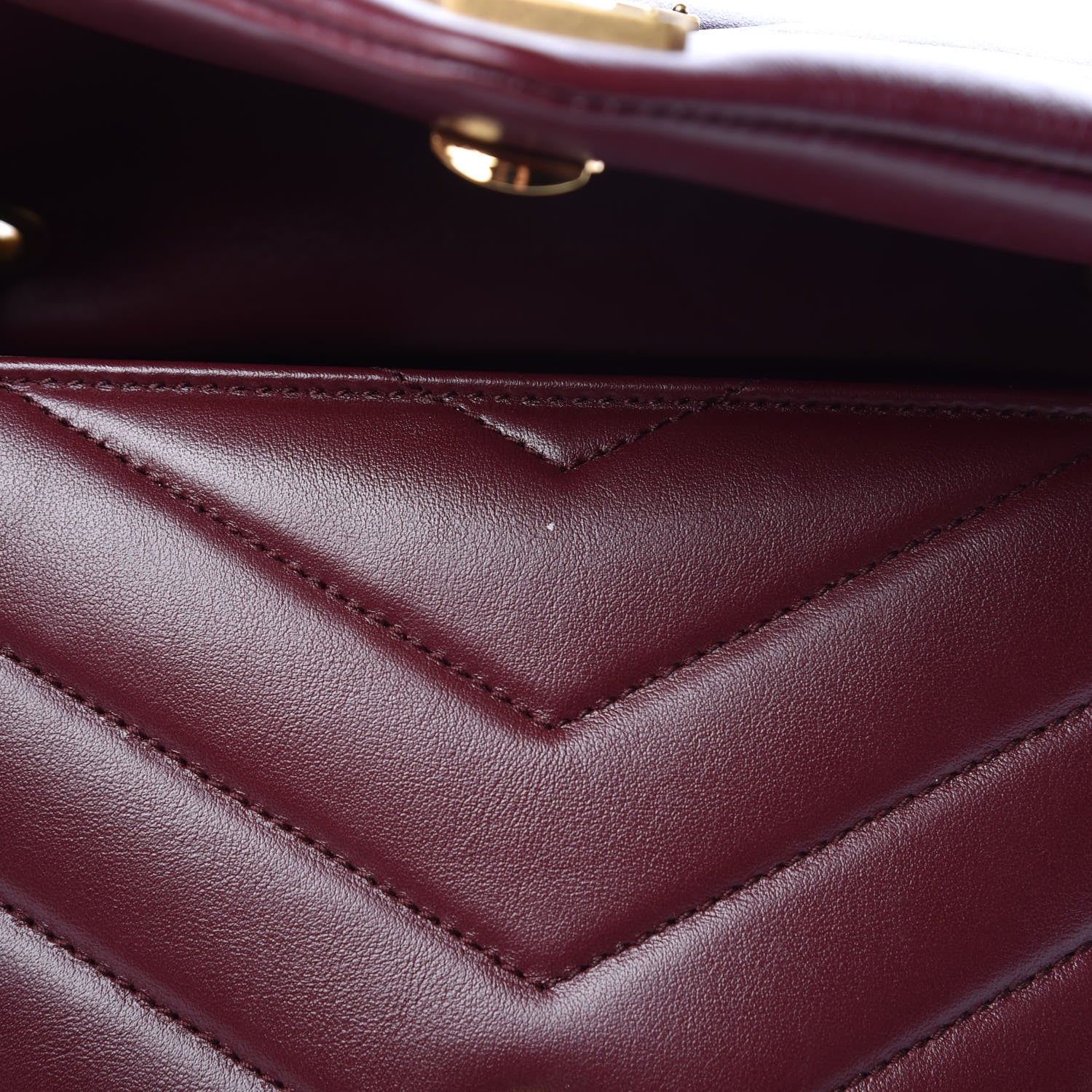 Saint Laurent Calfskin Y Quilted Monogram Medium Loulou Chain Satchel Palissandre 13 of 15