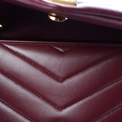 Saint Laurent Calfskin Y Quilted Monogram Medium Loulou Chain Satchel Palissandre 13 of 15