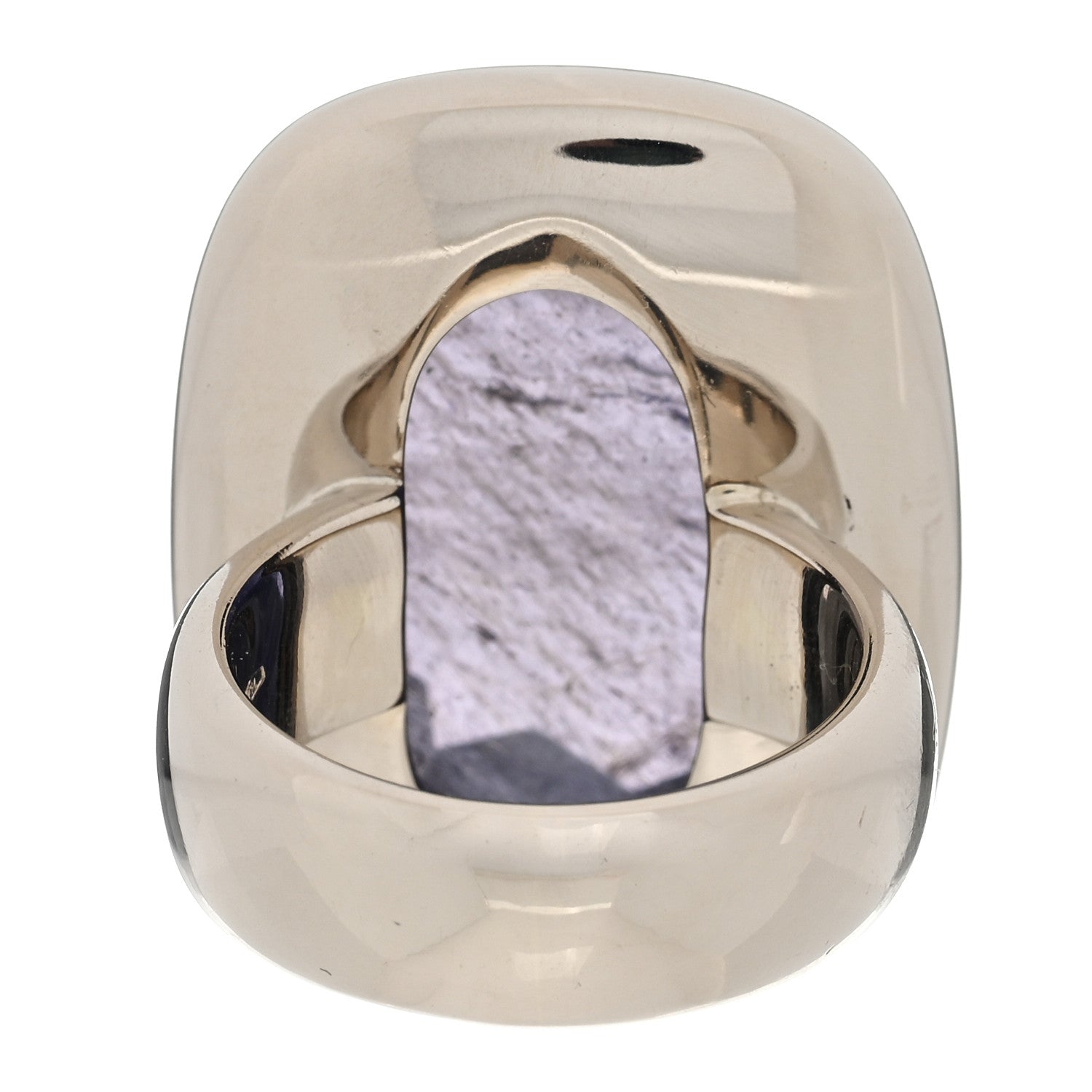 Pomellato 18K White Gold Iolite Elongated Cocktail Ring 53 6.5 3 of 4