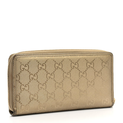 Gucci Imprime Monogram GG Pierce Zip Around Wallet Gold 3 of 14