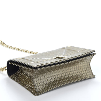 Christian Dior Metallic Patent Micro-Cannage Medium Diorama Flap Bag Gold 3 of 8