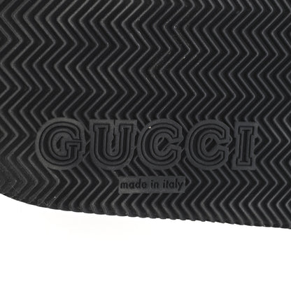Gucci Rubber Web Womens Interlocking G Slide Sandals 40 Black Green Red 7 of 8