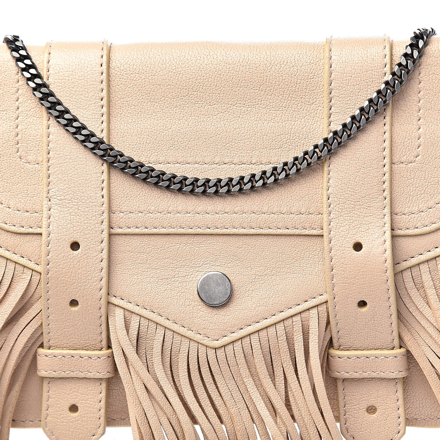 Proenza Schouler Lambskin Fringe PS1 Chain Wallet Beige 9 of 9