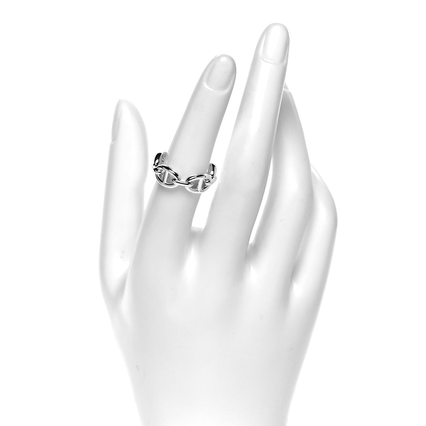 Sterling Silver PM Chaine d'Ancre Enchainee Band Ring 52 6