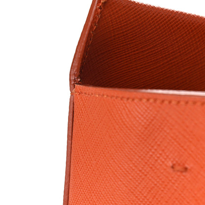 Prada Saffiano Lux Double Handle Shopping Tote Papaya 12 of 12