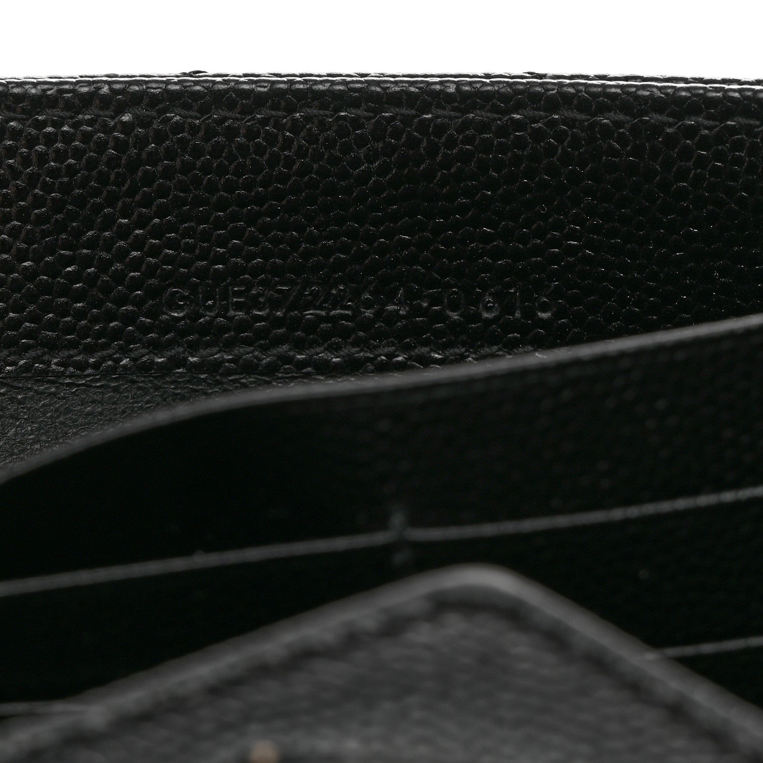Saint Laurent Grain De Poudre Matelasse Chevron Monogram Flap Wallet Black 8 of 8