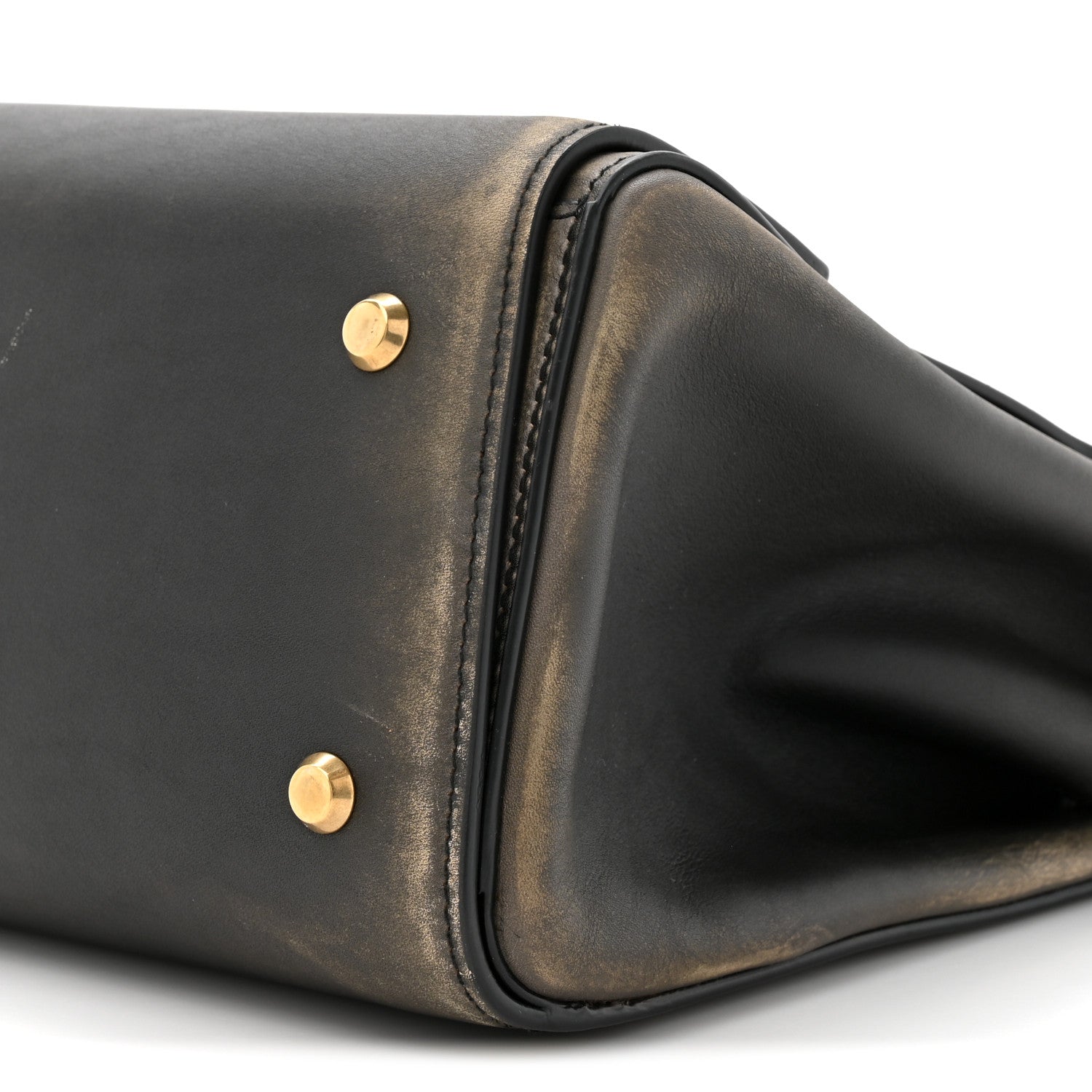 Balenciaga Used Calfskin Money Top Handle Handbag Black 9 of 14