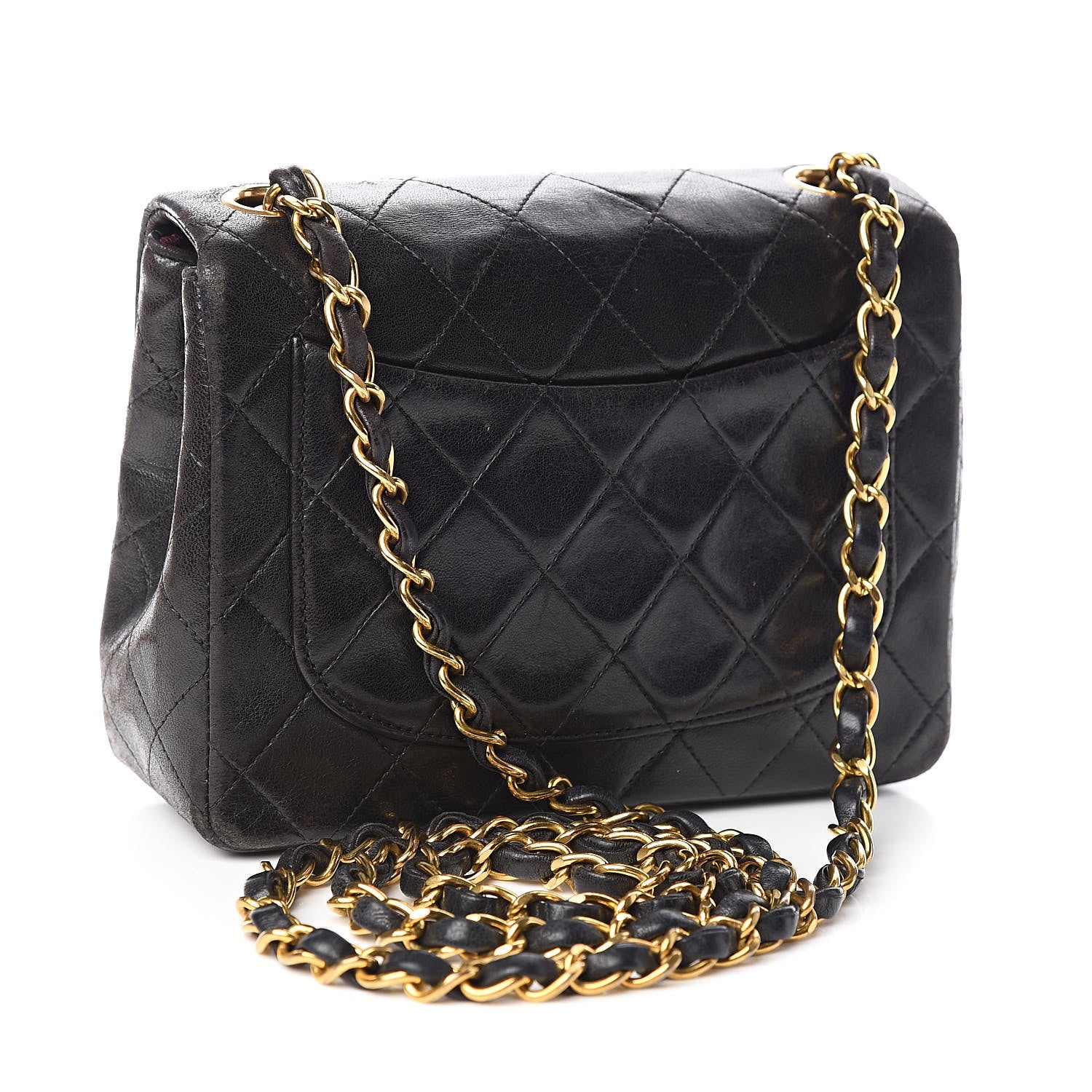 Chanel Lambskin Quilted Mini Square Flap Bag Black 3 of 14