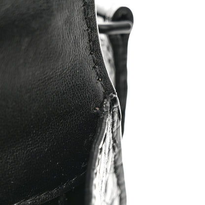 Balenciaga Shiny Calfskin Monochrome Crocodile Embossed Small Hourglass Top Handle Bag Black 13 of 16