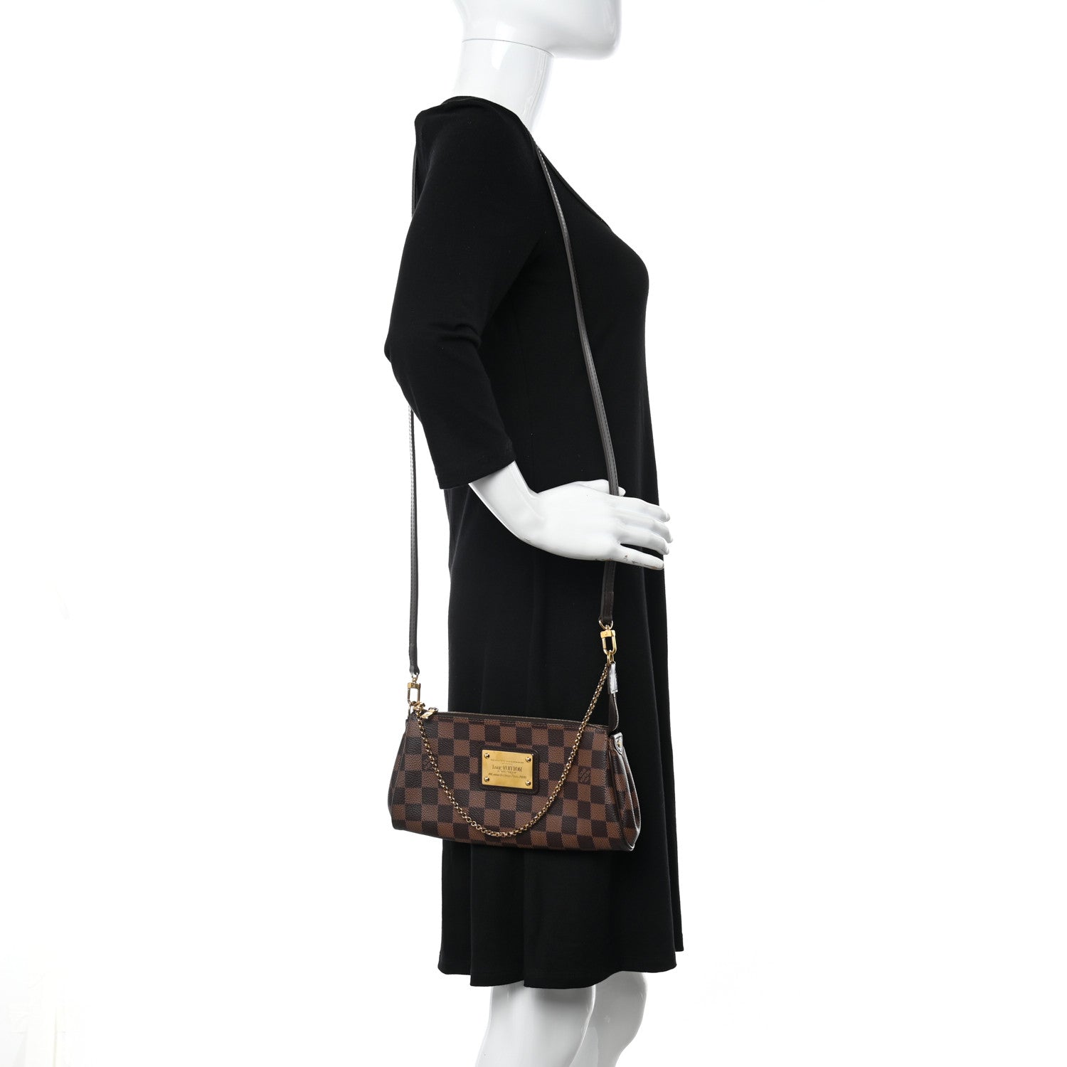 Louis Vuitton Damier Ebene Eva Clutch 2 of 9