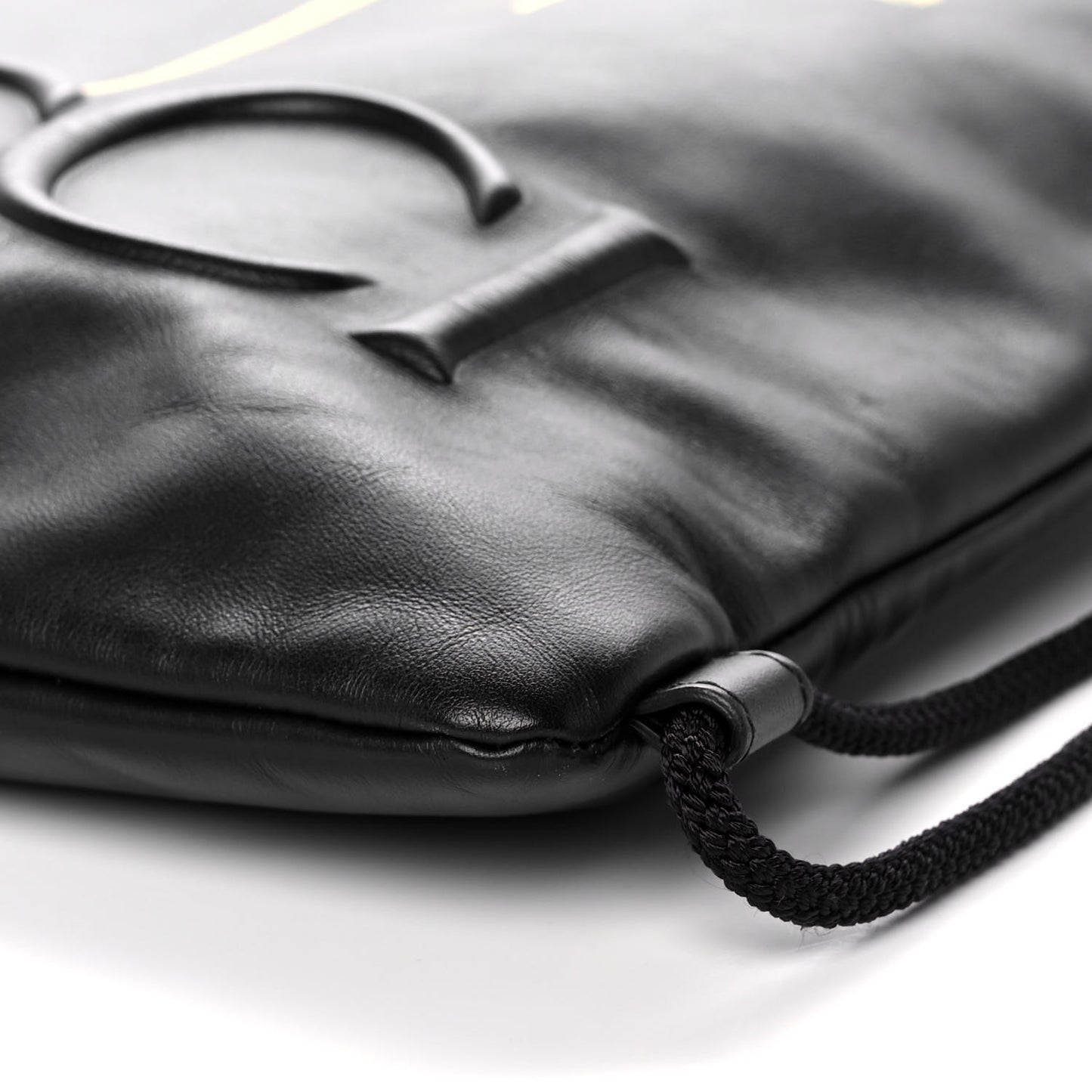 Calfskin Small GucciGhost Drawstring Backpack Black