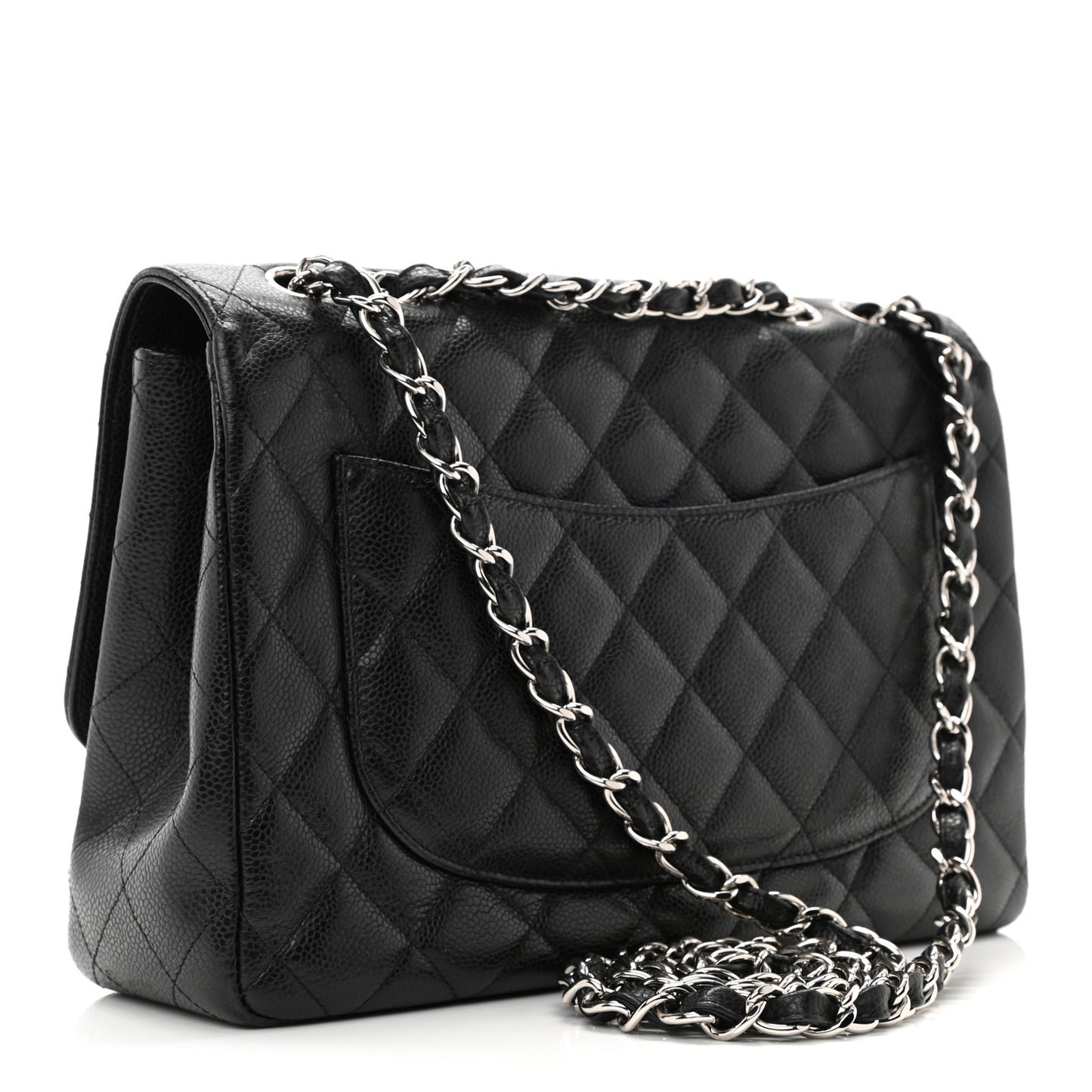 Caviar Quilted Jumbo Single Flap Black