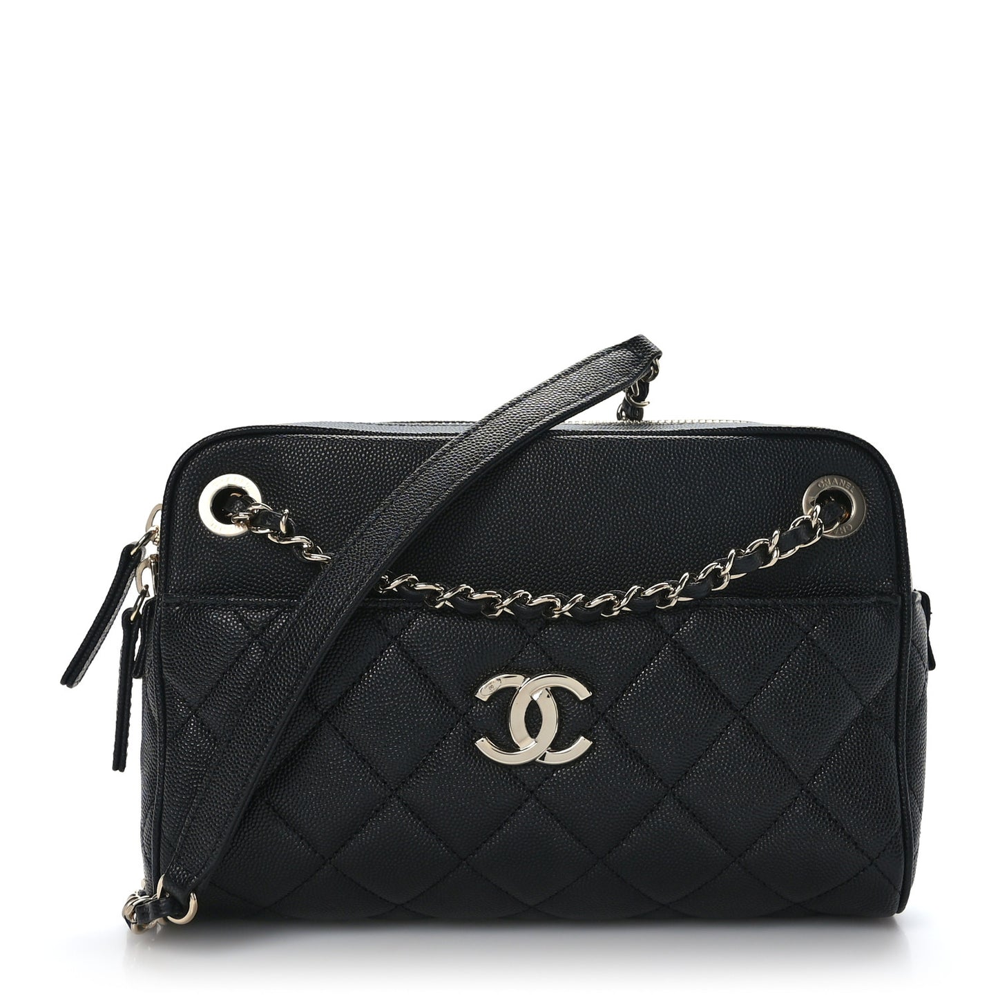 Caviar Quilted Small In & Out Camera Case Black