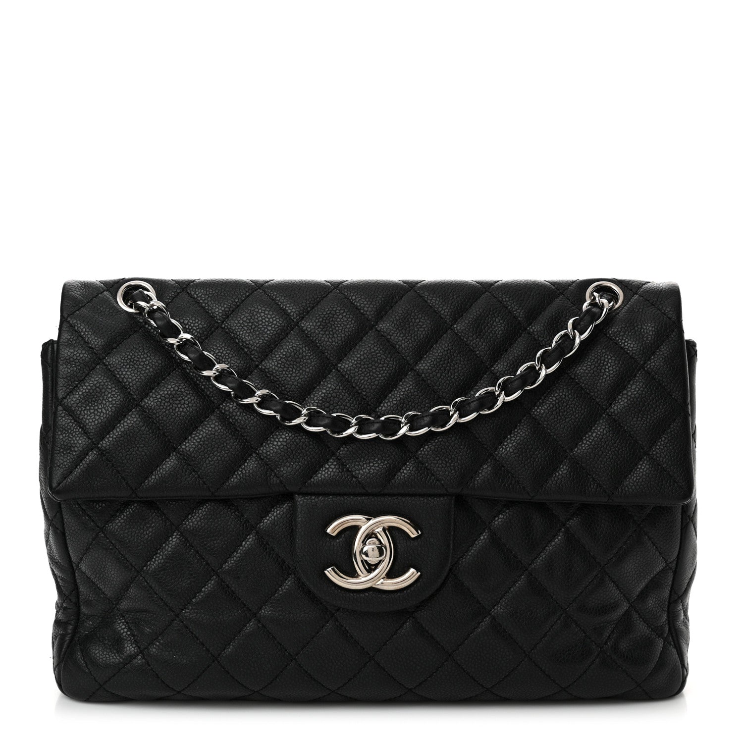 Chanel Washed Caviar Quilted Maxi Single Flap Black 1 of 13