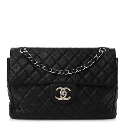 Chanel Washed Caviar Quilted Maxi Single Flap Black 1 of 13