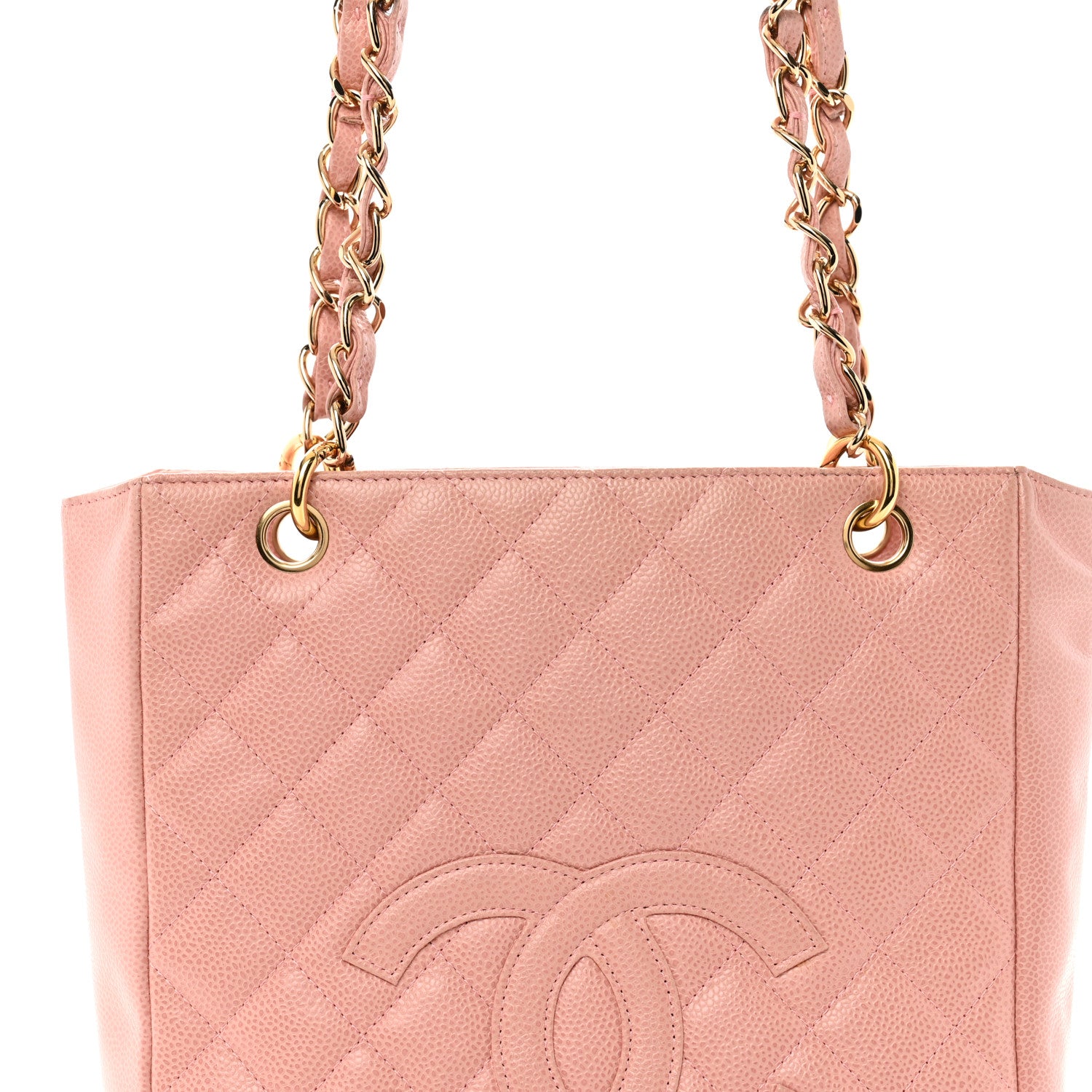 Chanel Caviar Quilted Petit Shopping Tote PST Pink 8 of 15