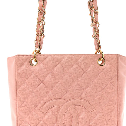 Chanel Caviar Quilted Petit Shopping Tote PST Pink 8 of 15
