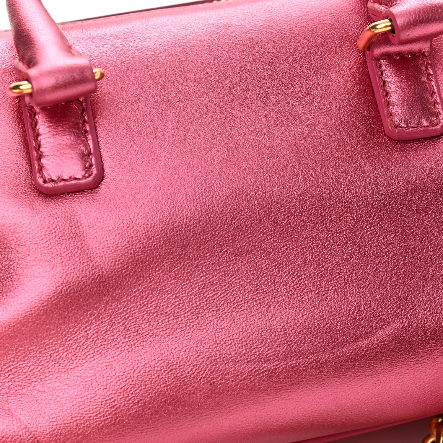Saint Laurent Metallic Lambskin Classic Duffle Toy Pink 9 of 11