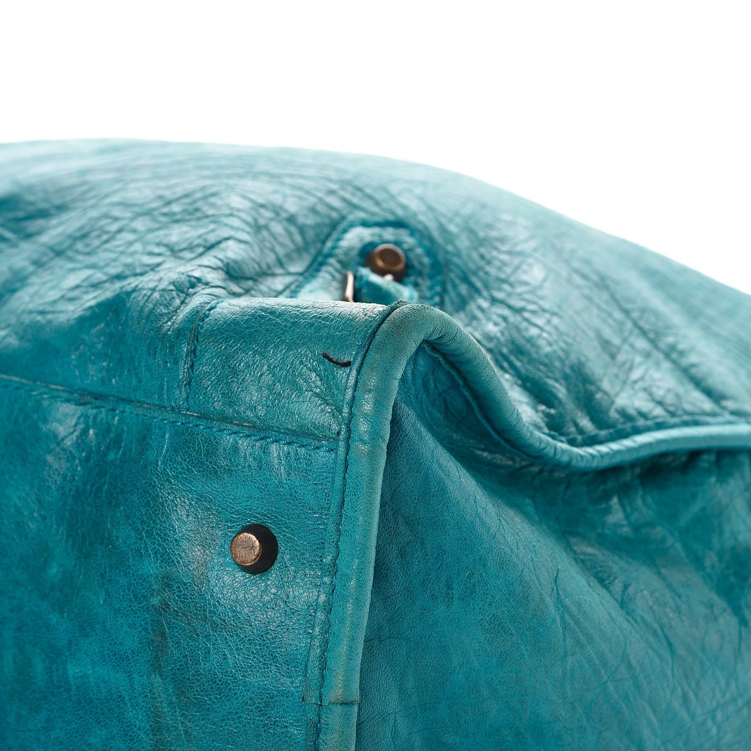 Balenciaga Agneau Classic Hardware Weekender Turquoise 21 of 23