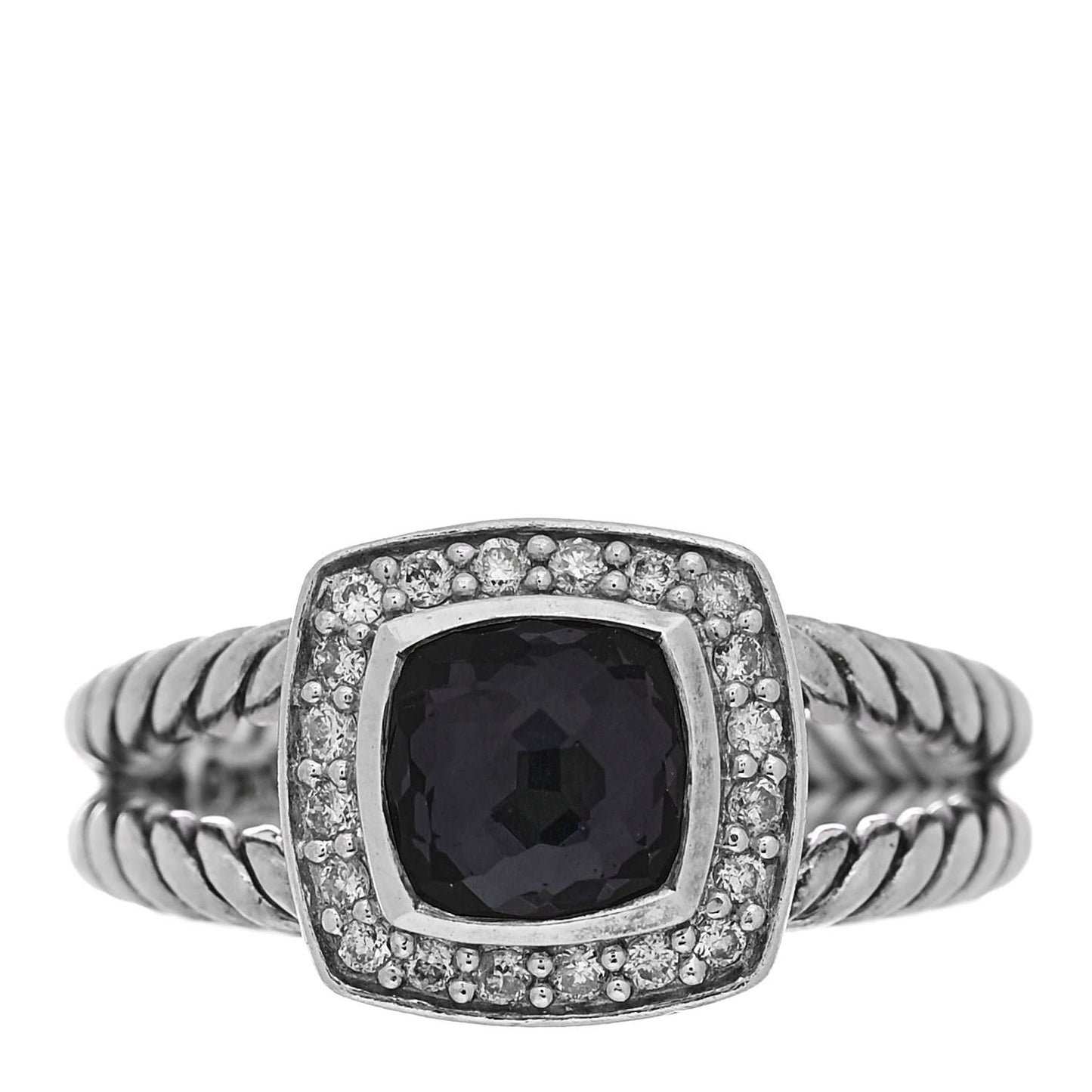 Sterling Silver Diamond Black Orchid 7mm Petite Albion Ring 54 7