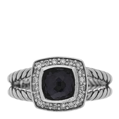 David Yurman Sterling Silver Diamond Black Orchid 7mm Petite Albion Ring 54 7 1 of 5