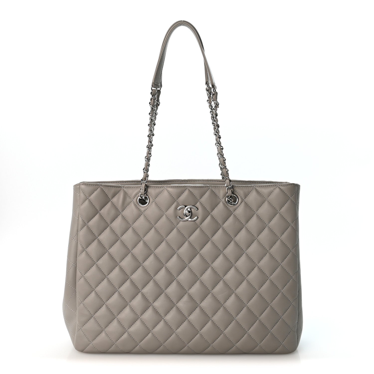 Chanel Calfskin Quilted Large Classic Shopping Tote Grey 1 of 12