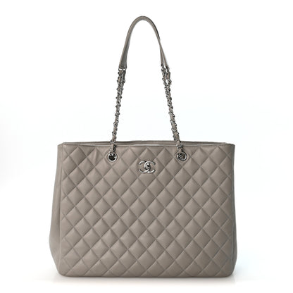 Chanel Calfskin Quilted Large Classic Shopping Tote Grey 1 of 12