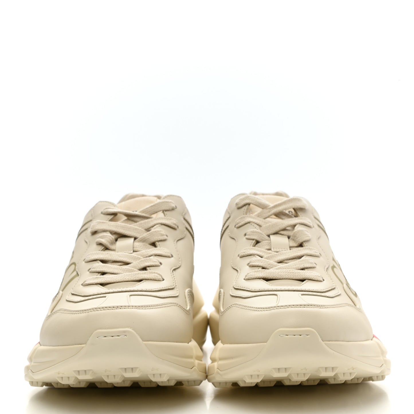 Calfskin Logo Womens Rhyton Sneakers 40 Ivory