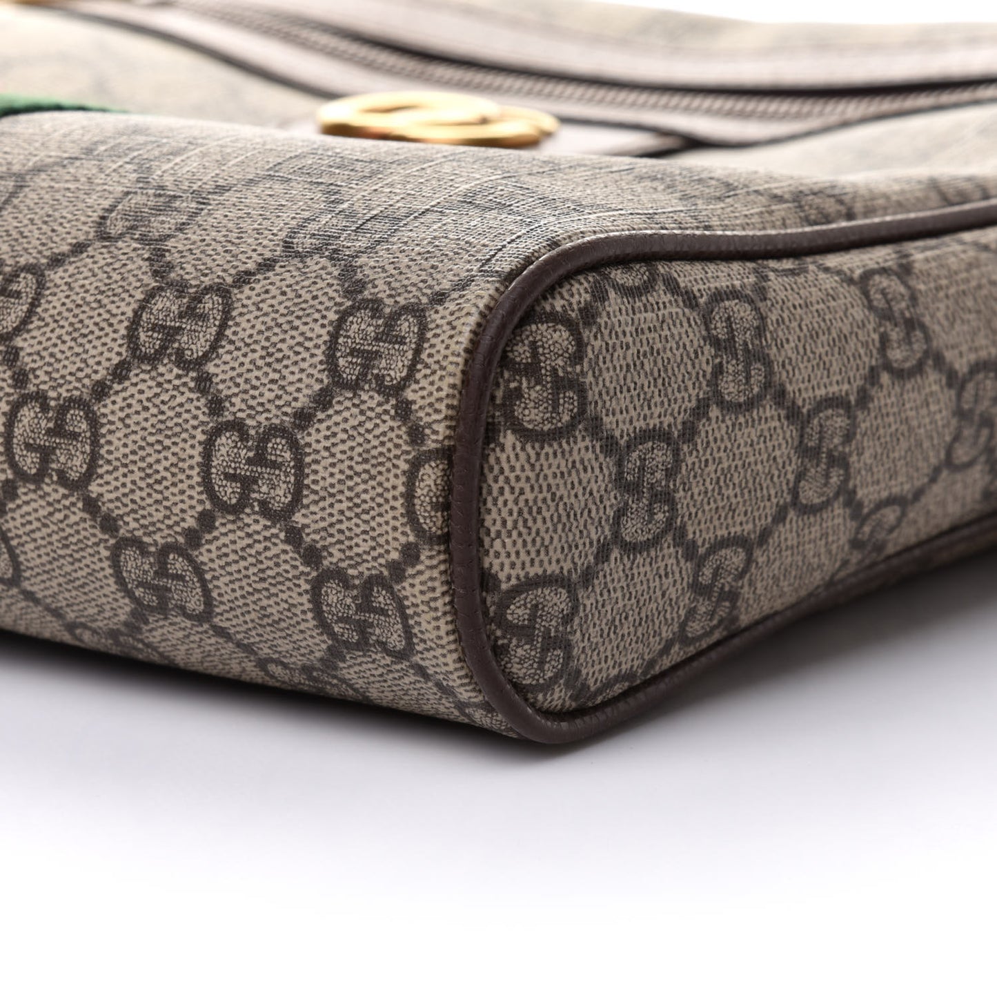 GG Supreme Monogram Web Medium Ophidia Messenger Bag Brown