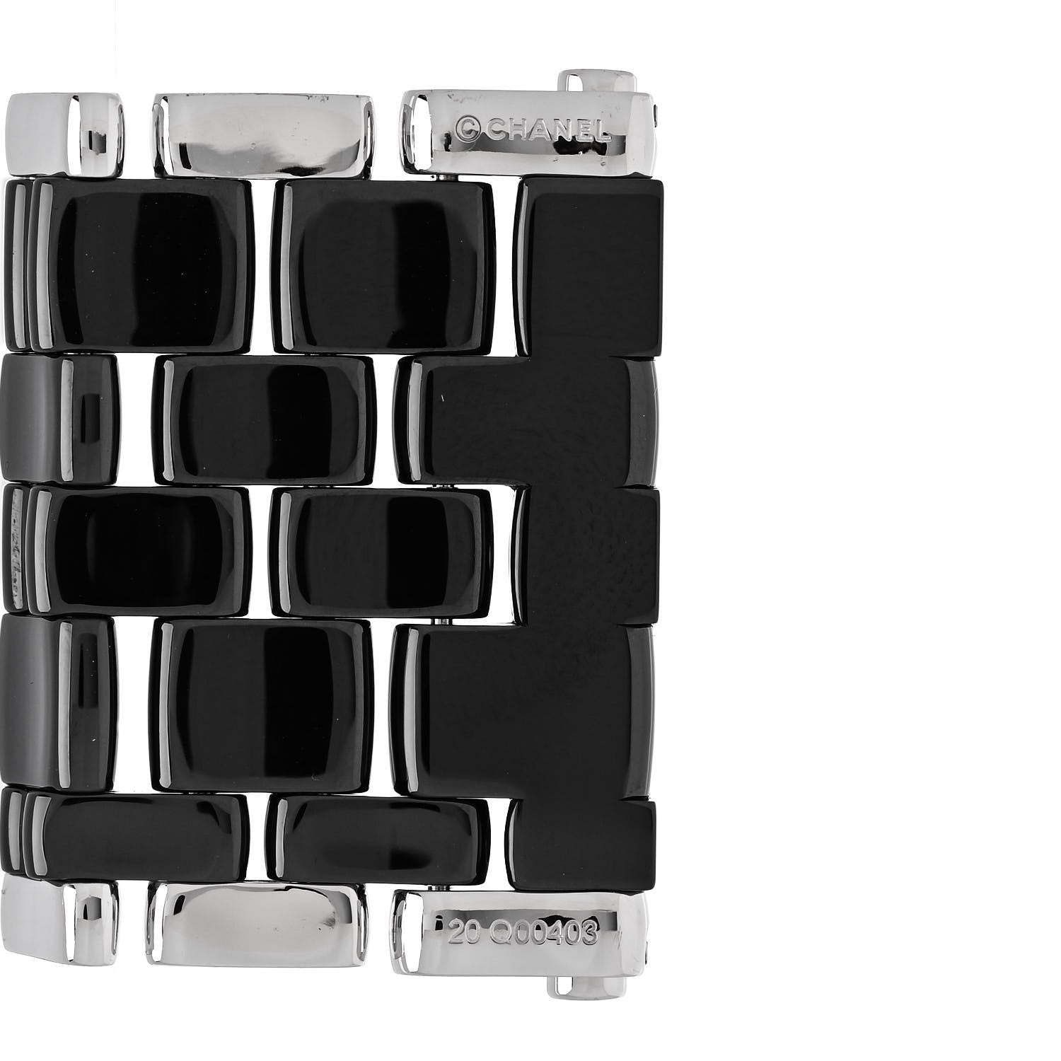 Chanel 18K White Gold Ceramic Wide Ultra Bracelet Black 3 of 4