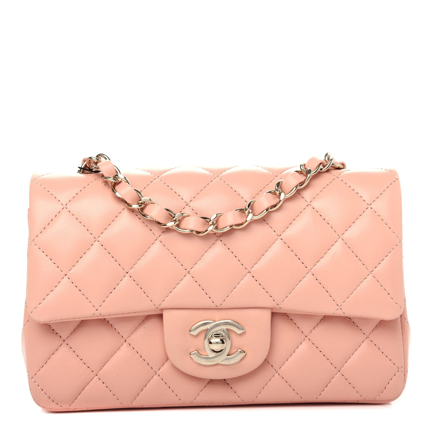 Chanel Lambskin Quilted Mini Rectangular Flap Light Pink 1 of 11