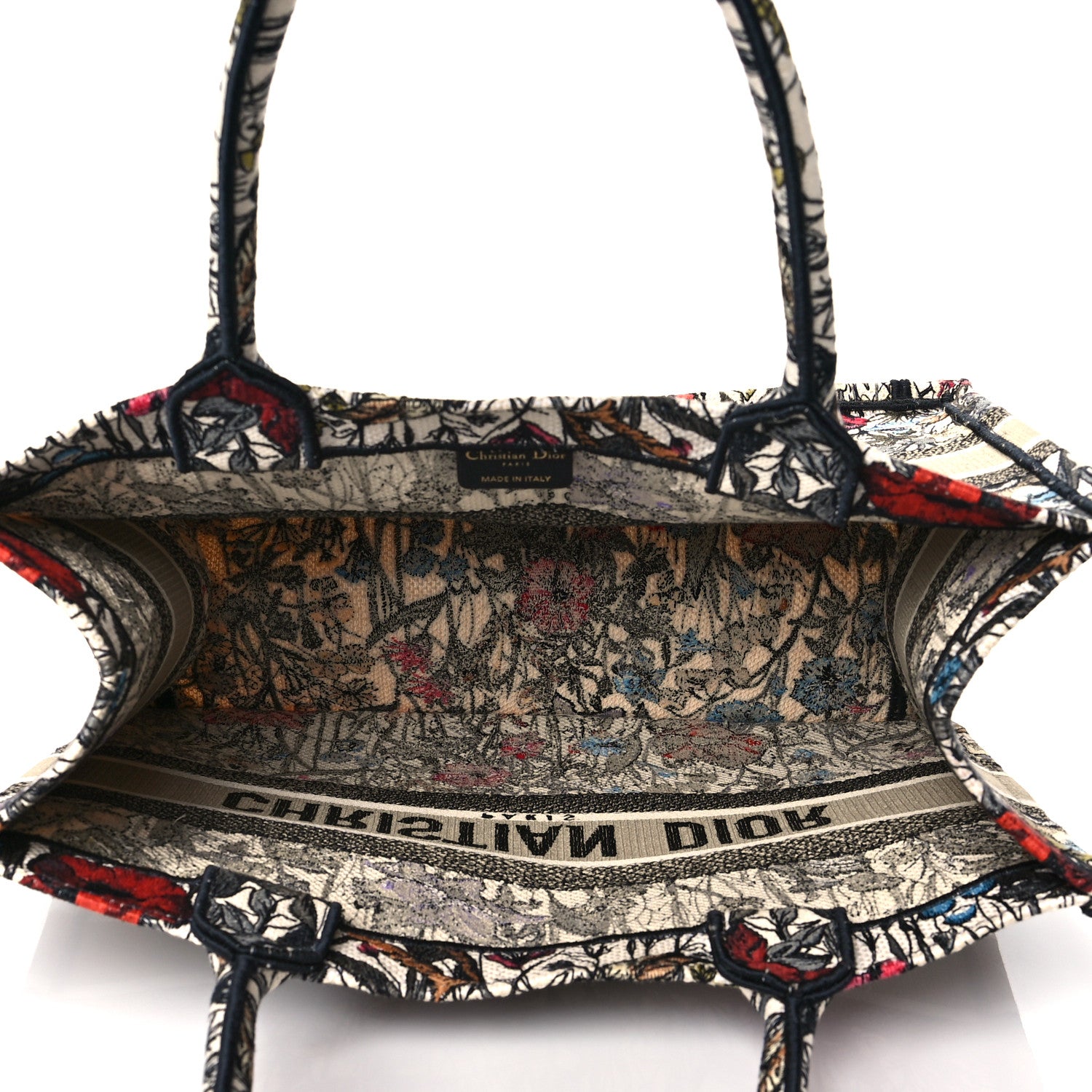 Christian Dior Canvas Embroidered Medium Mille Fleurs Book Tote Multicolor 5 of 10