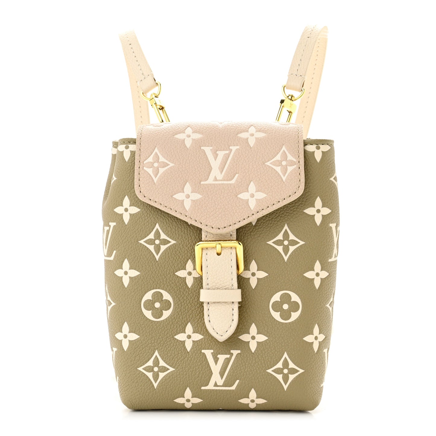 Empreinte Monogram Spring in the City Tiny Backpack Kaki Beige Cream